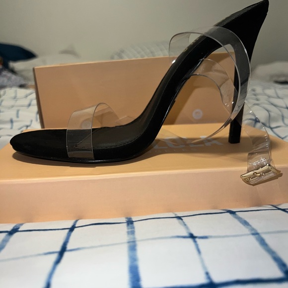 BLACK CLEAR STRAP HEELS - Picture 3 of 3